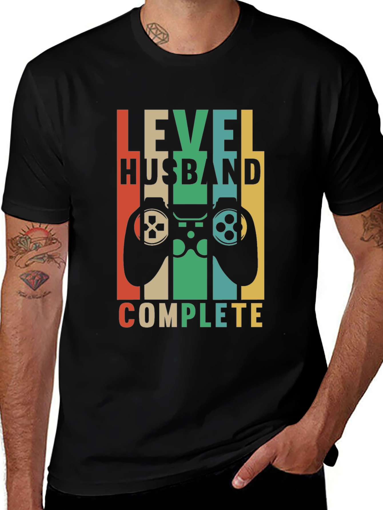 Level Husband Complete T-Shirt - Gamer Anniversary Tee