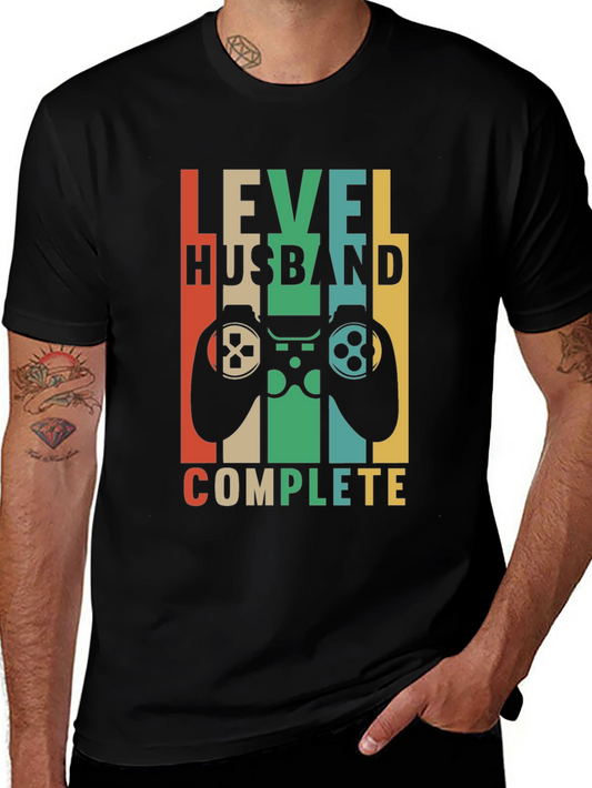 Level Husband Complete T-Shirt - Gamer Anniversary Tee