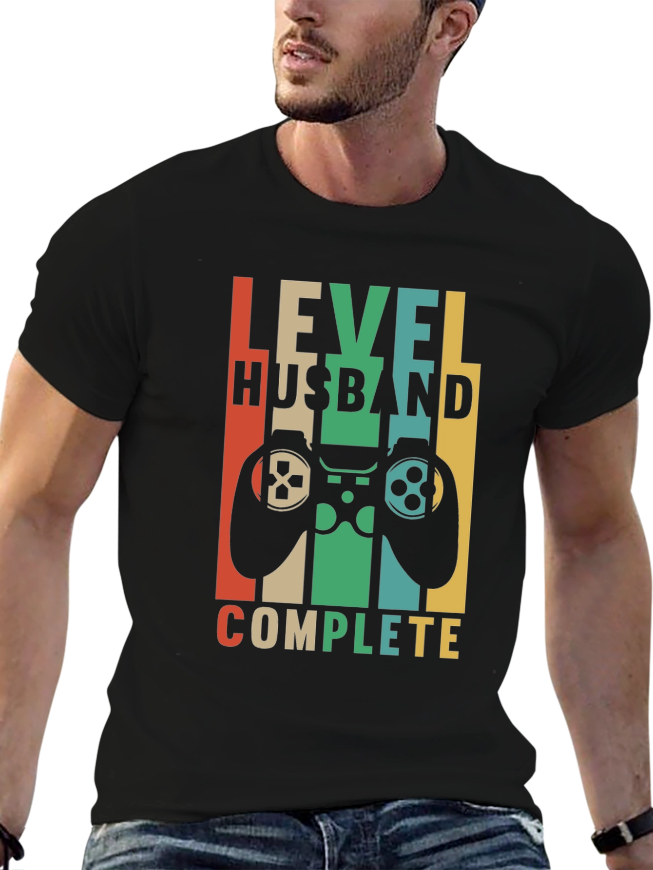 Level Husband Complete T-Shirt - Gamer Anniversary Tee