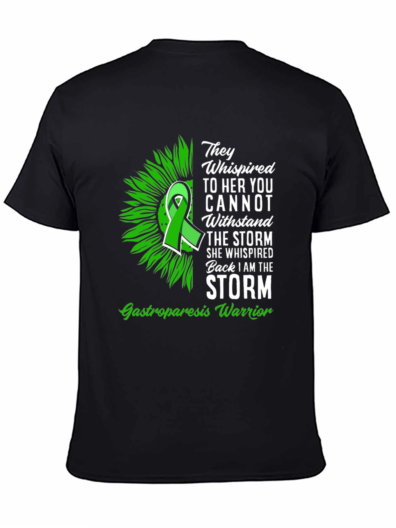 Gastroparesis Warrior T-Shirt Sunflower Ribbon Design