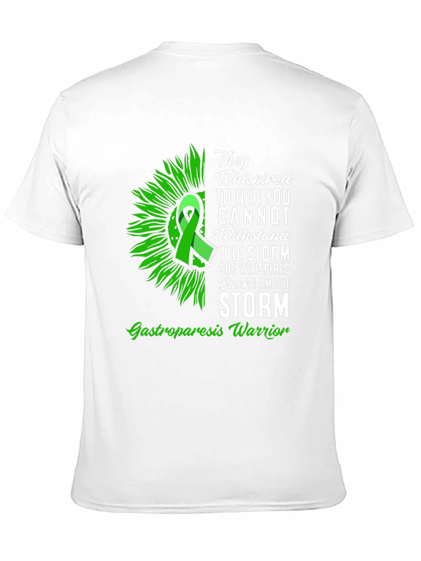 Gastroparesis Warrior T-Shirt Sunflower Ribbon Design