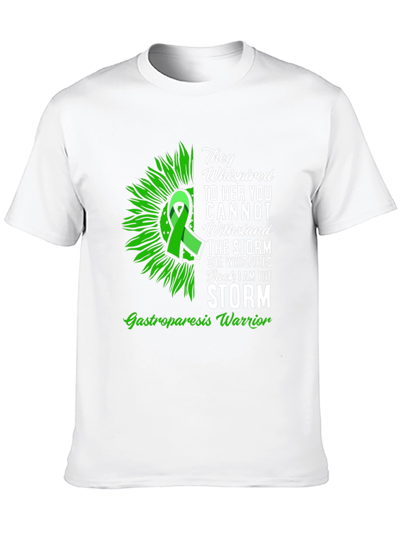 Gastroparesis Warrior T-Shirt Sunflower Ribbon Design