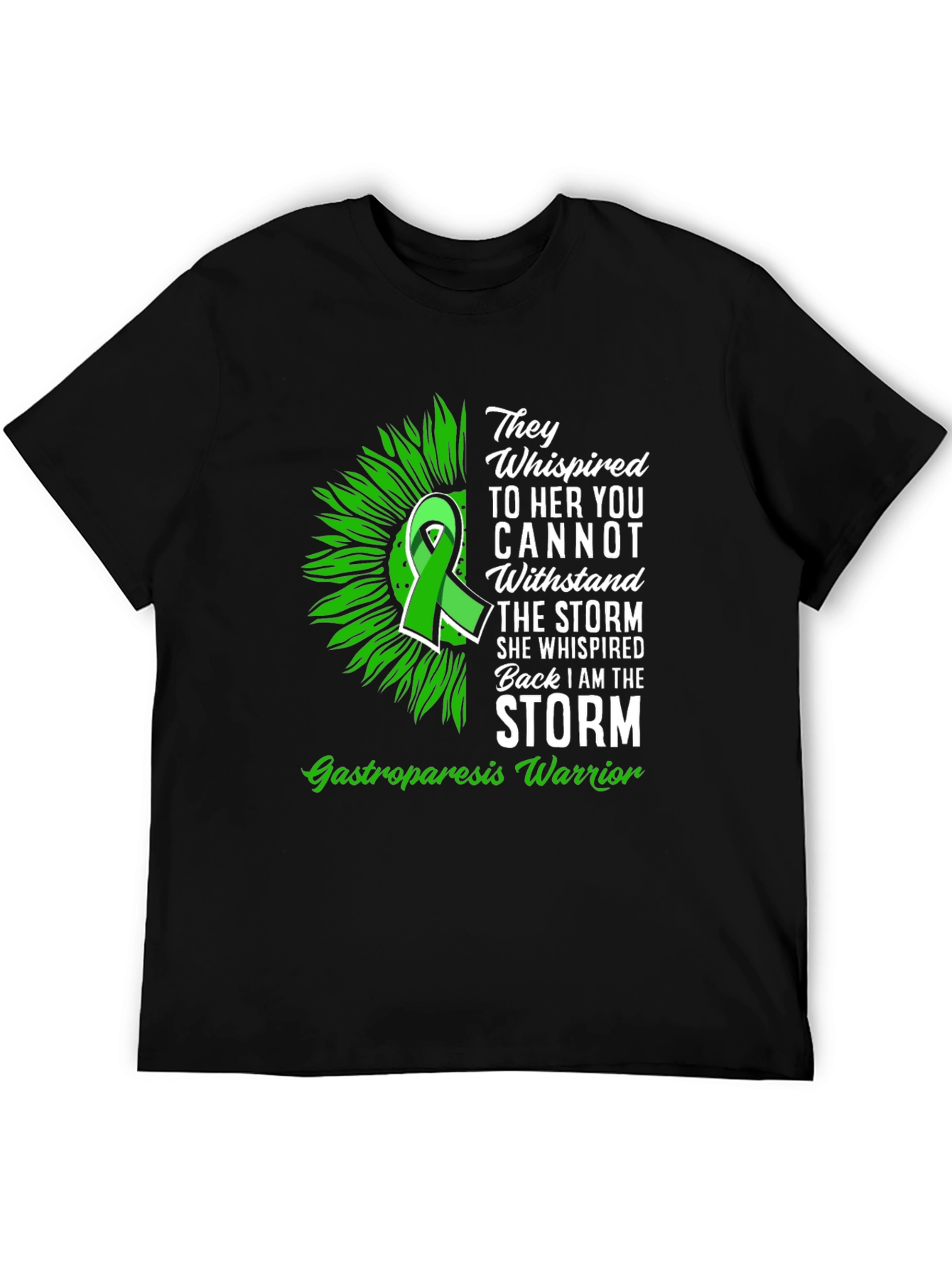 Gastroparesis Warrior T-Shirt Sunflower Ribbon Design