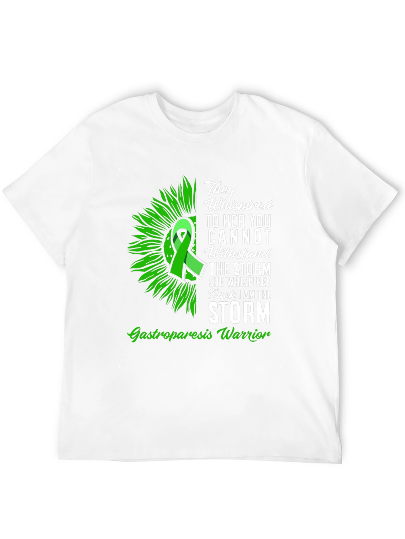 Gastroparesis Warrior T-Shirt Sunflower Ribbon Design