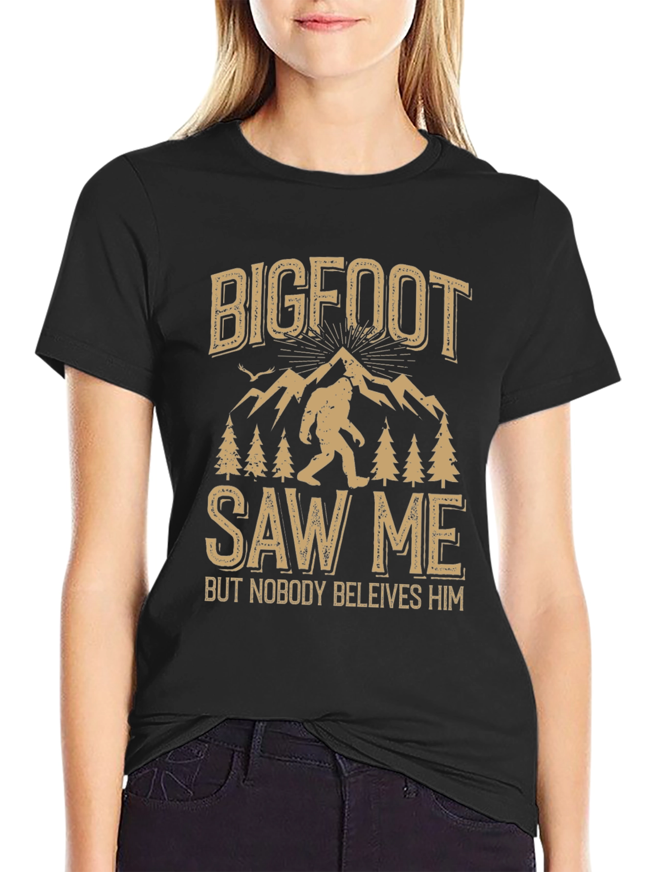 Bigfoot Saw Me T-Shirt - Novelty Graphic Tee