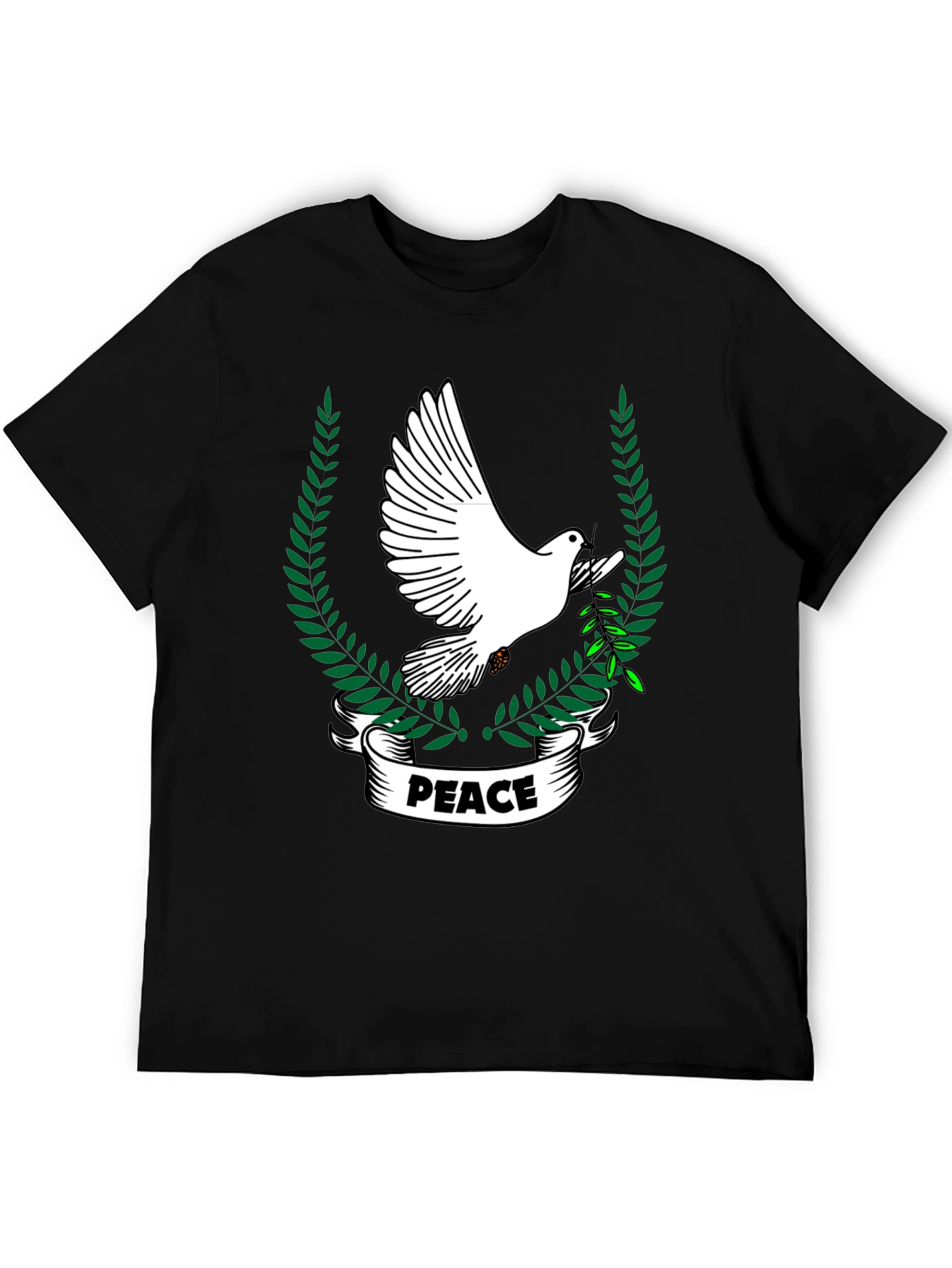Peace Dove Graphic T-Shirt - Black