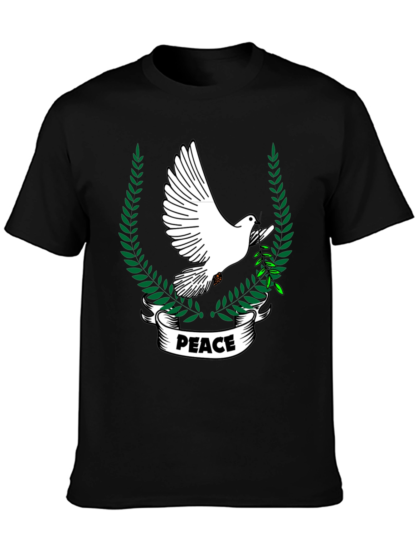 Peace Dove Graphic T-Shirt - Black