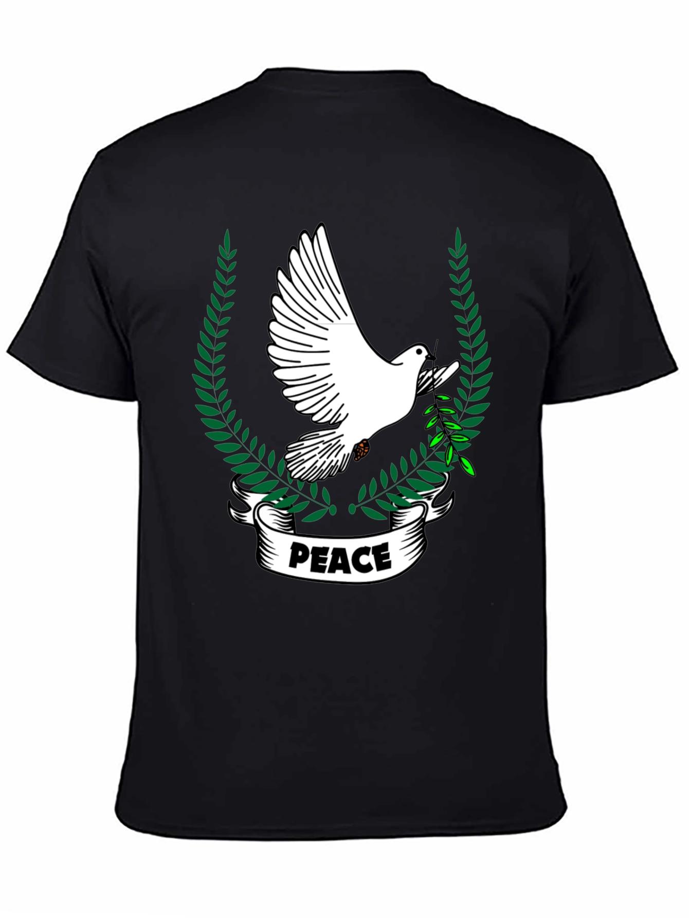 Peace Dove Graphic T-Shirt - Black