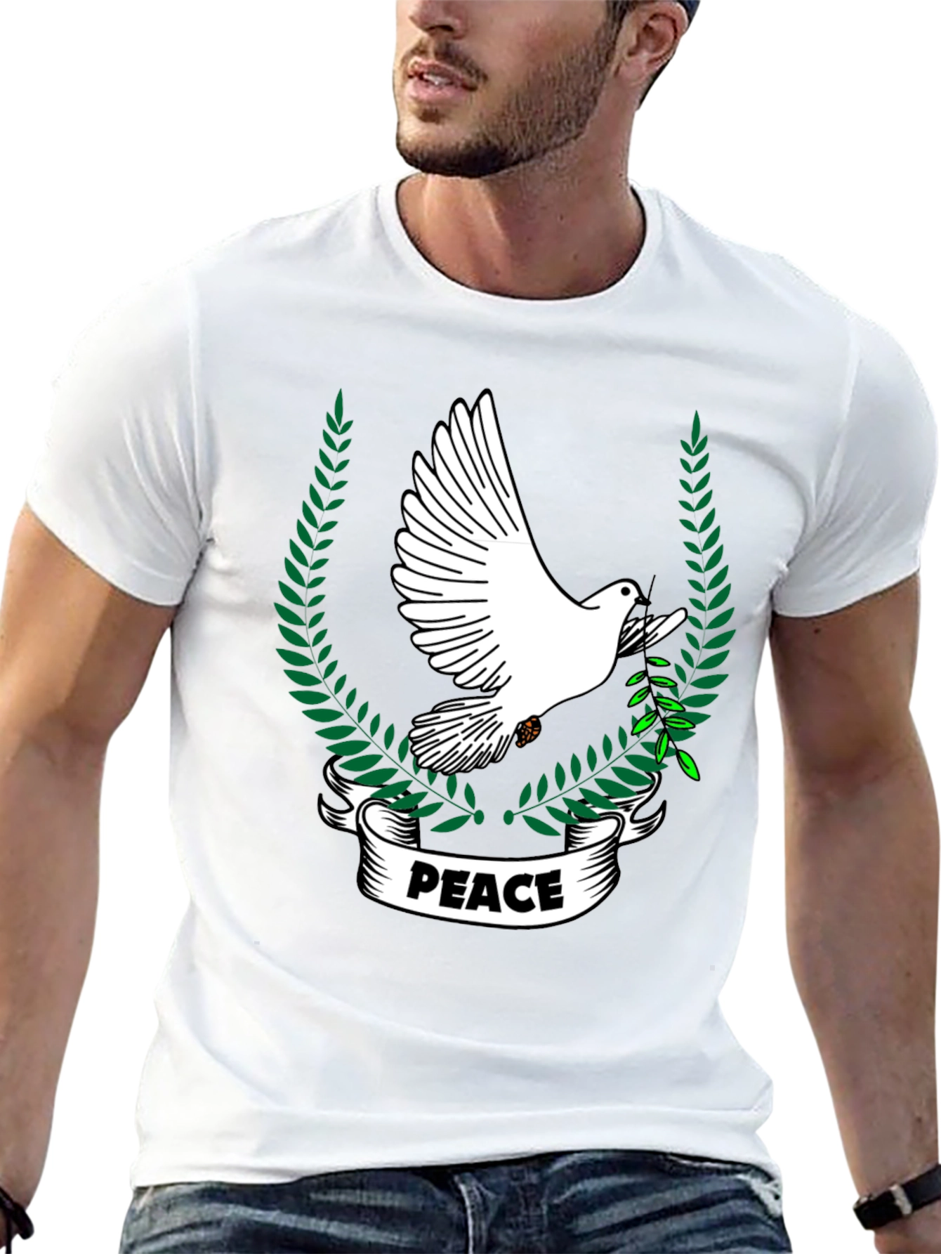 Peace Dove Graphic T-Shirt - Black