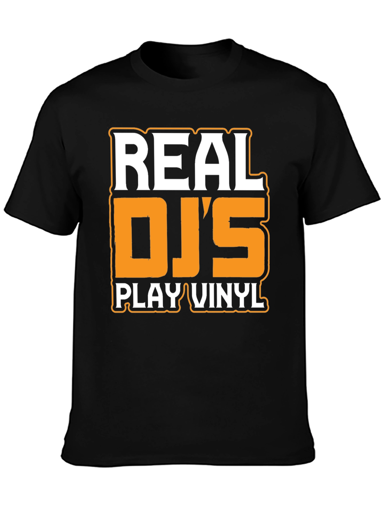 Real DJs Play Vinyl Black Graphic Tee