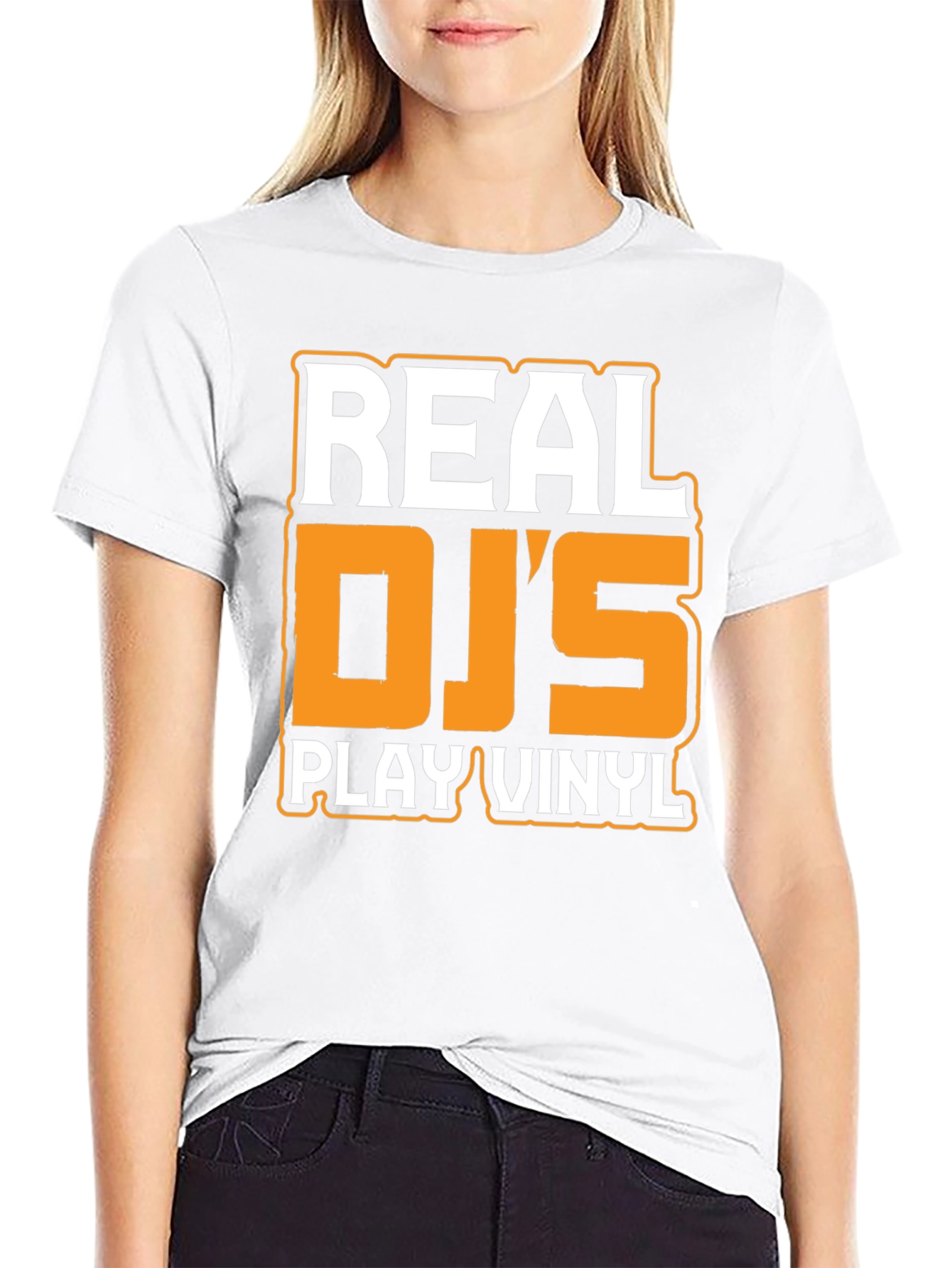 Real DJs Play Vinyl Black Graphic Tee