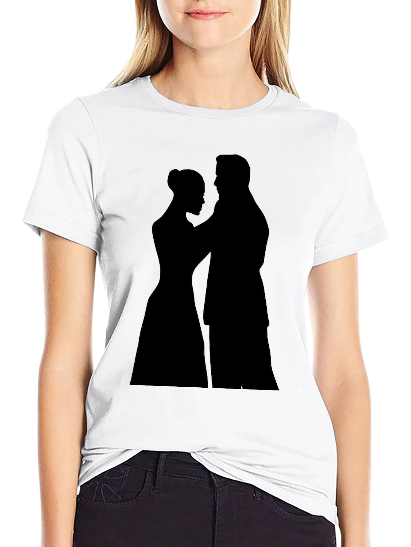 Romantic Silhouette Graphic Tee - Black