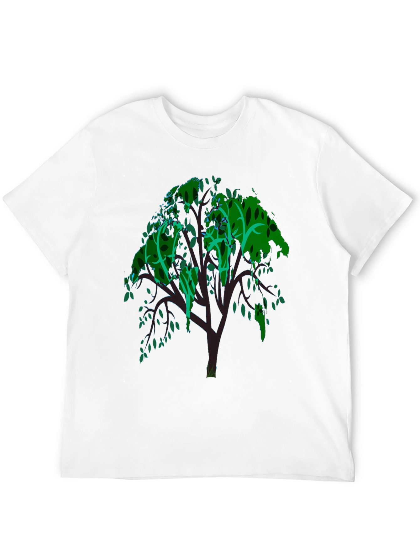 Green Tree Graphic Tee - Mens Black T-Shirt