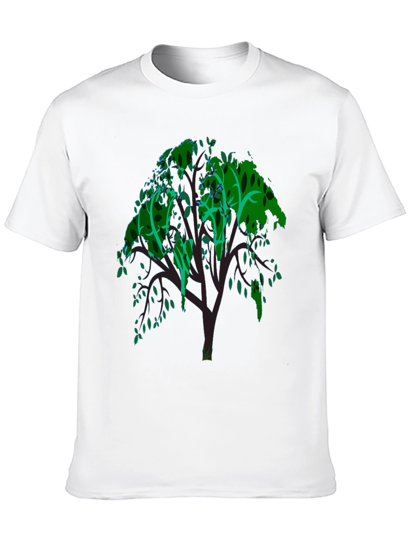 Green Tree Graphic Tee - Mens Black T-Shirt