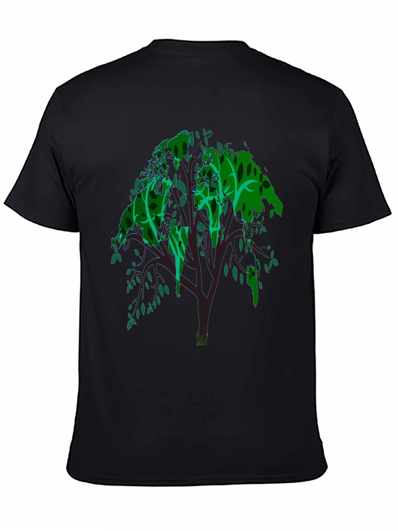 Green Tree Graphic Tee - Mens Black T-Shirt