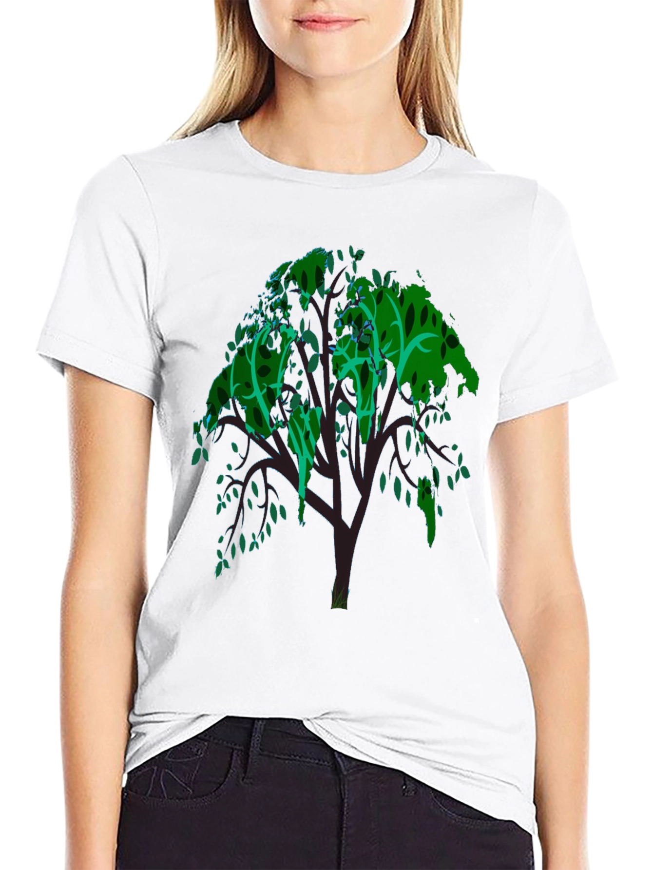 Green Tree Graphic Tee - Mens Black T-Shirt