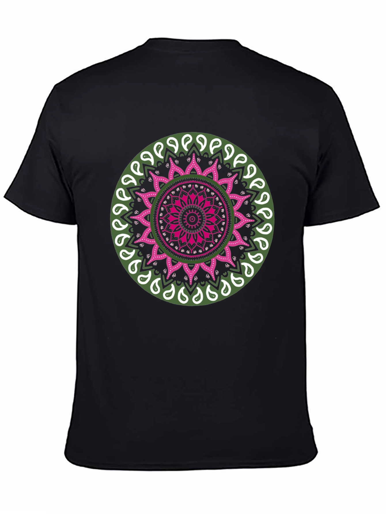 Mandala Print Black T-Shirt