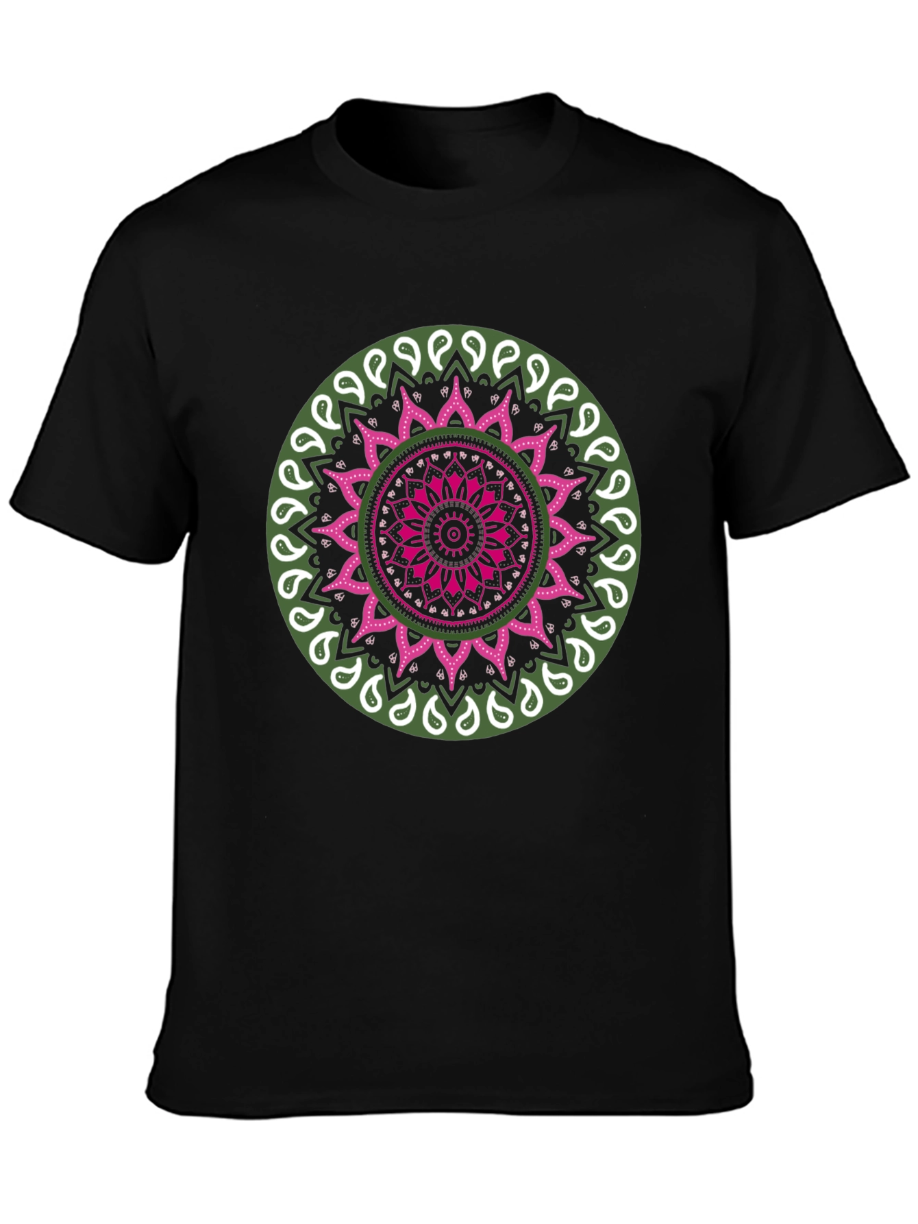 Mandala Print Black T-Shirt