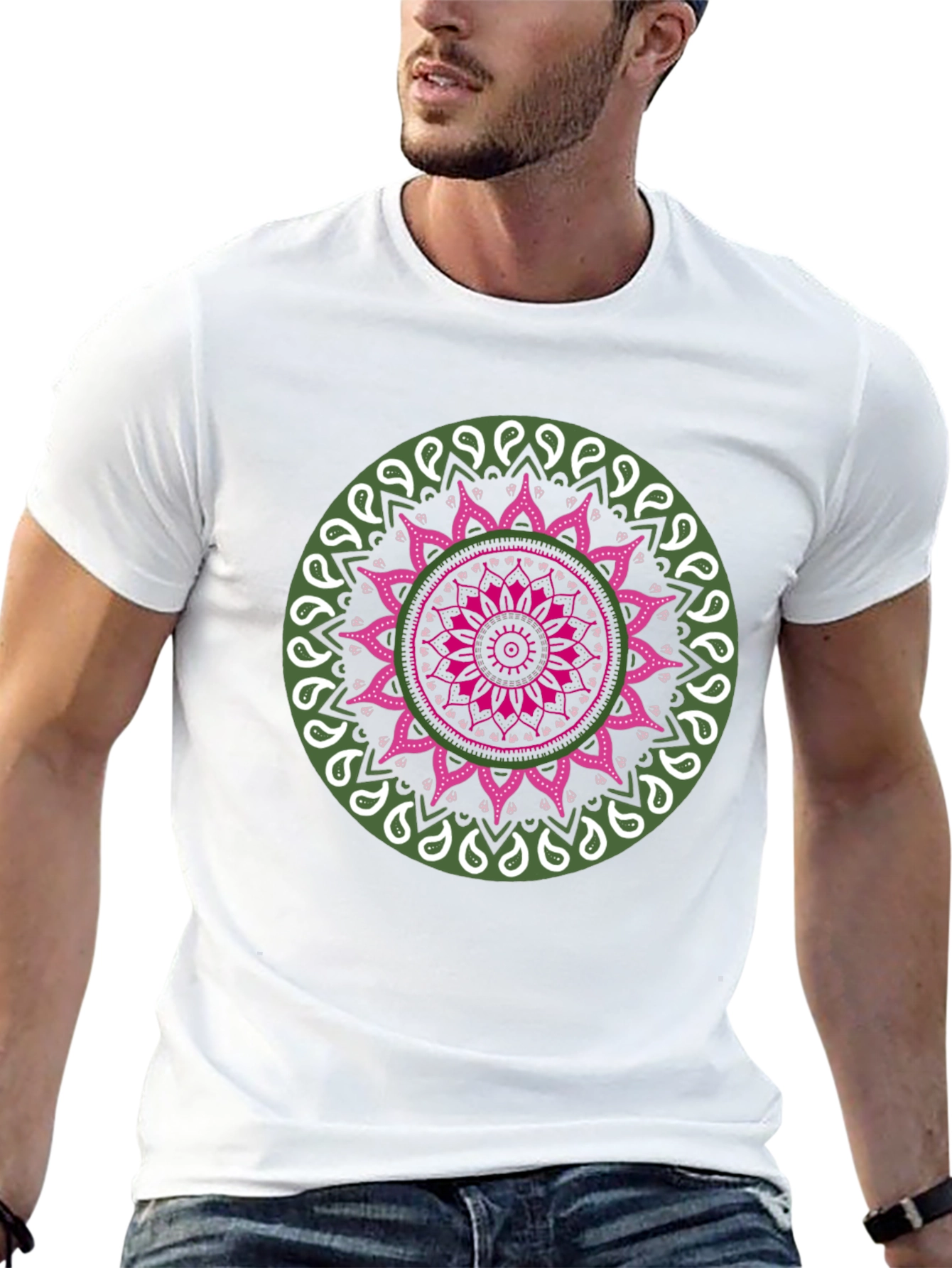 Mandala Print Black T-Shirt