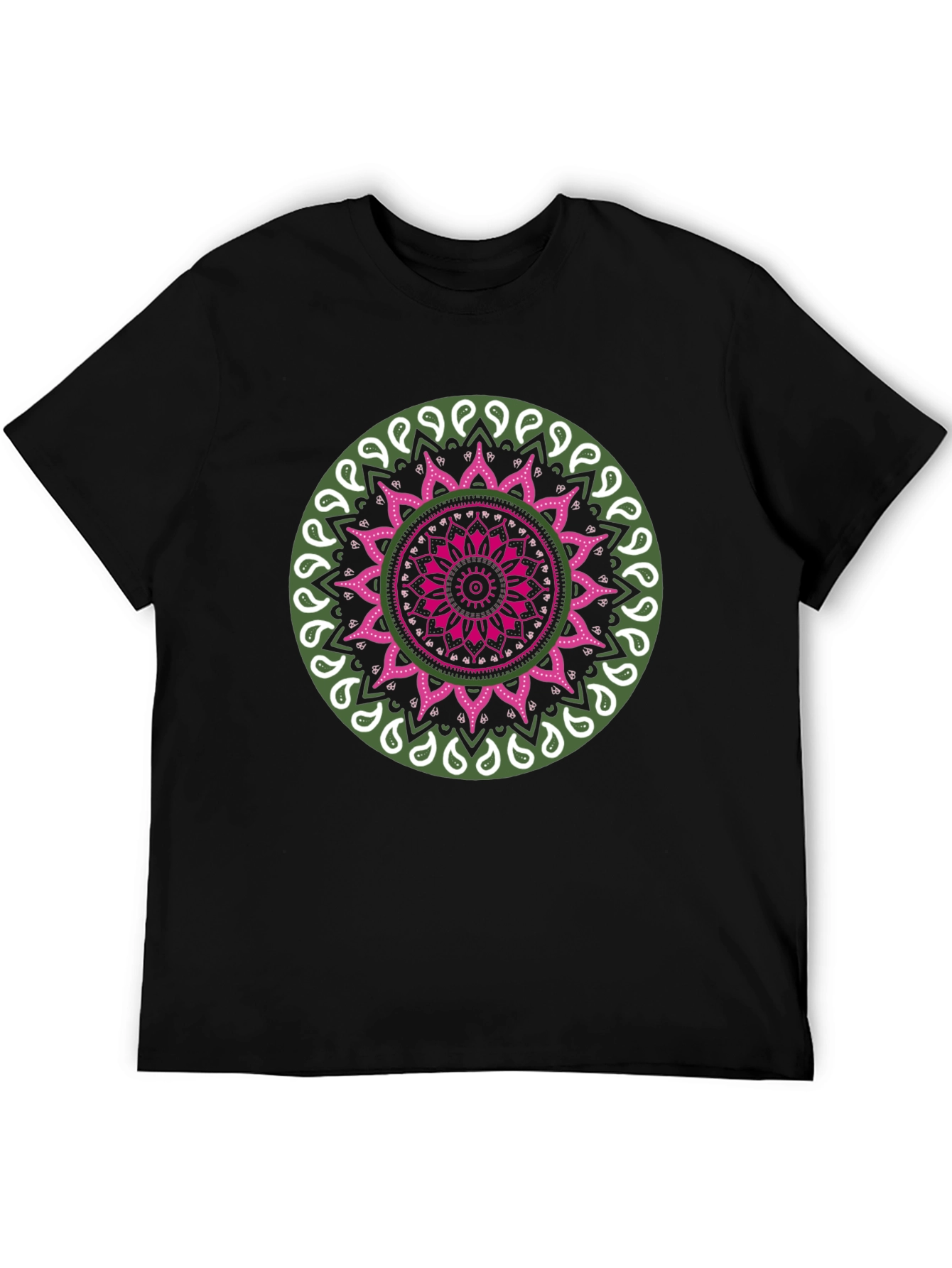 Mandala Print Black T-Shirt