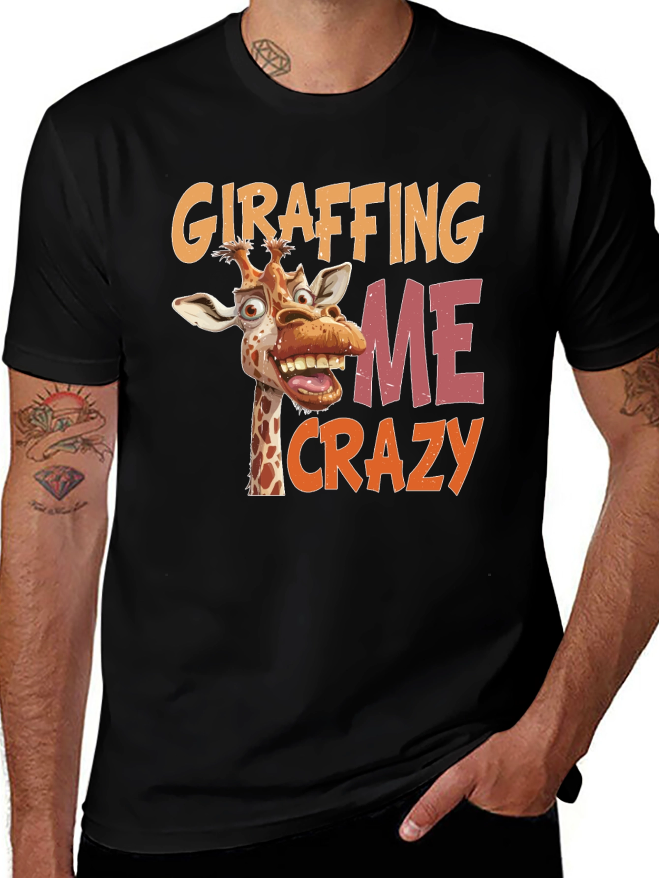 Giraffing Me Crazy Graphic Tee - Funny Giraffe Shirt