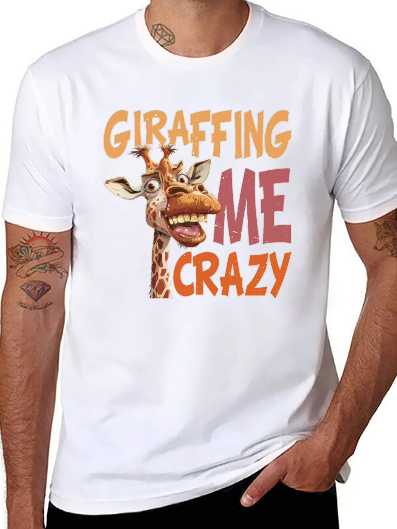 Giraffing Me Crazy Graphic Tee - Funny Giraffe Shirt