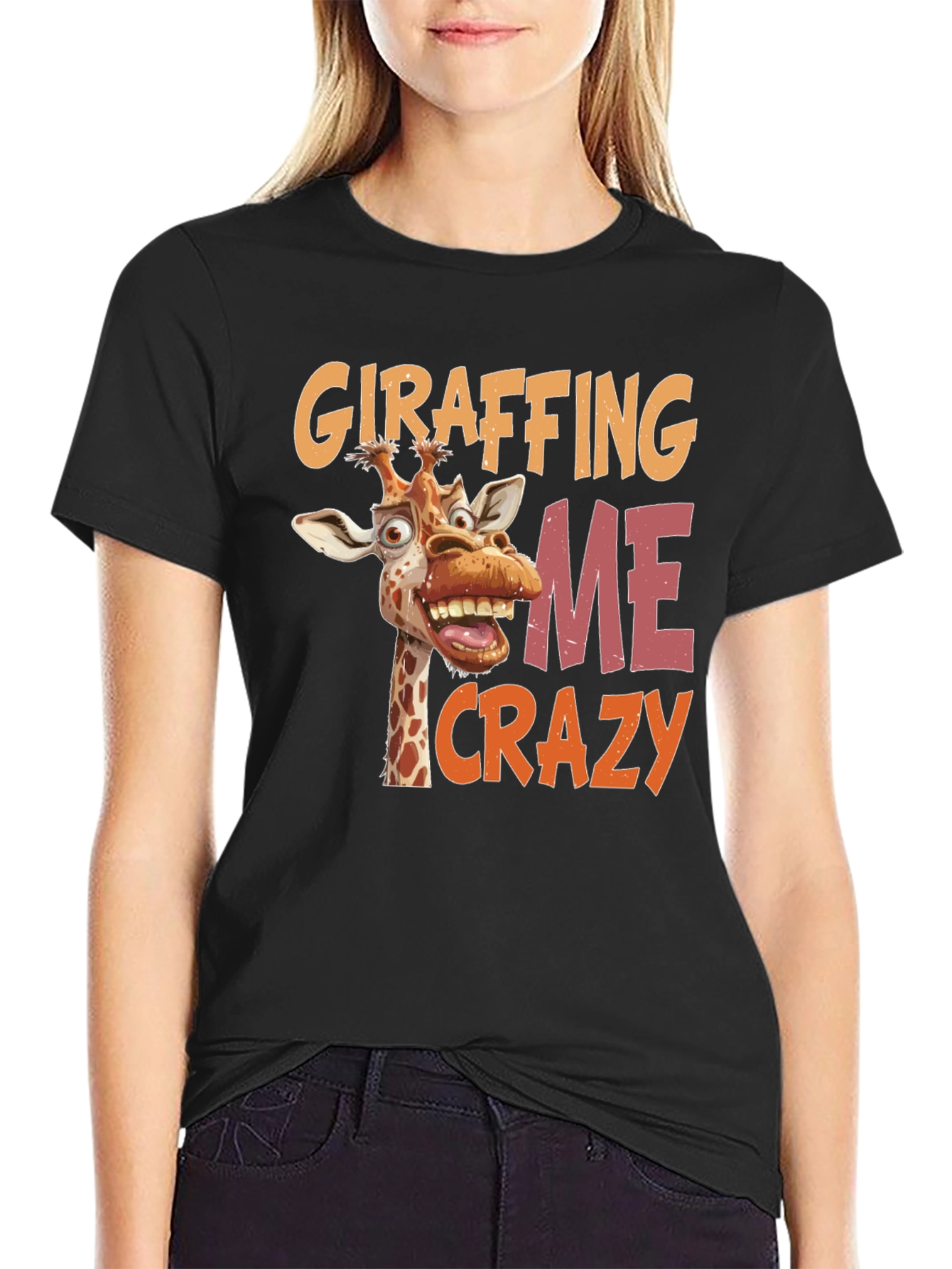 Giraffing Me Crazy Graphic Tee - Funny Giraffe Shirt