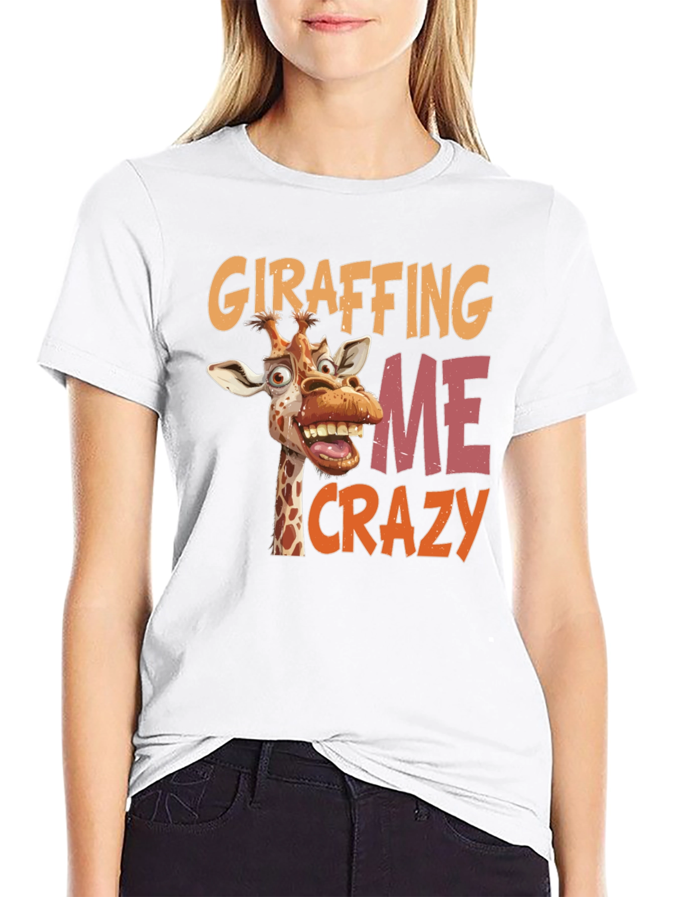 Giraffing Me Crazy Graphic Tee - Funny Giraffe Shirt
