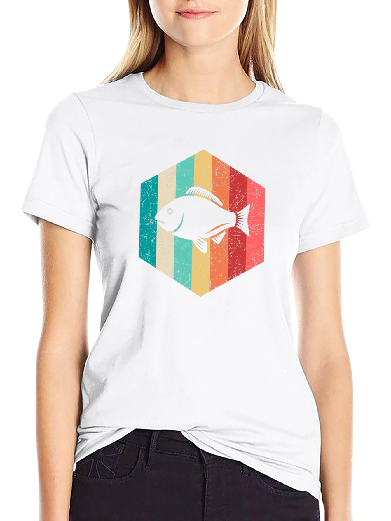 Retro Fish Graphic Tee - Black
