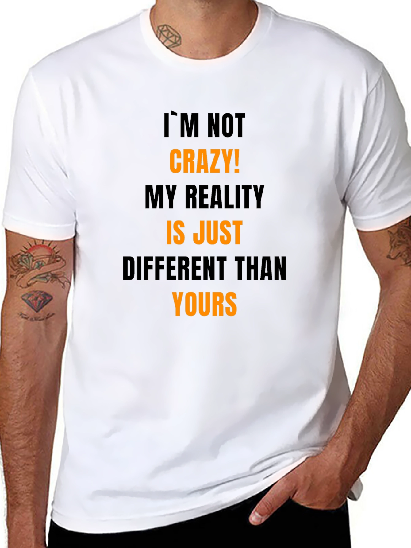 Crazy? Mens Graphic Print Black T-Shirt