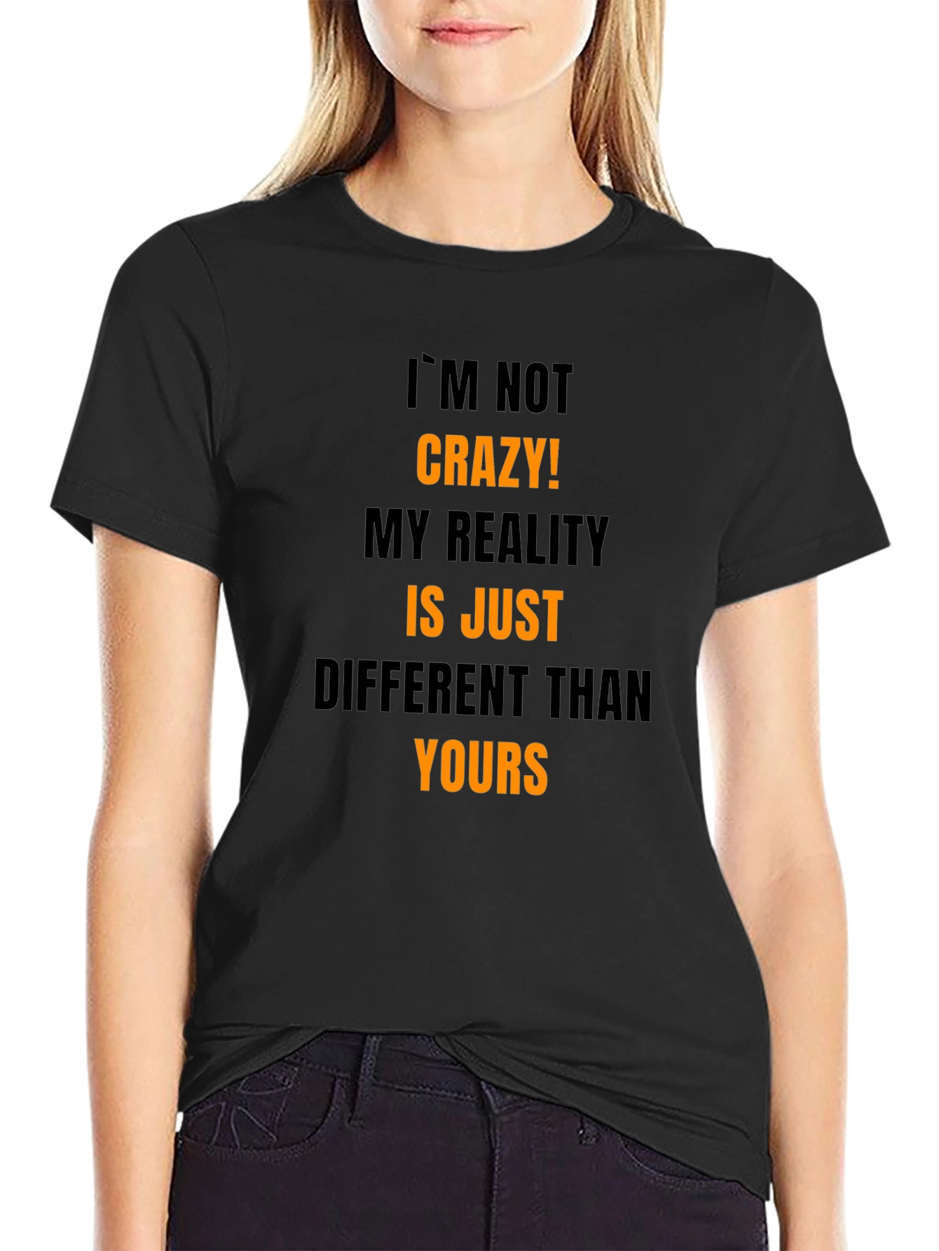Crazy? Mens Graphic Print Black T-Shirt