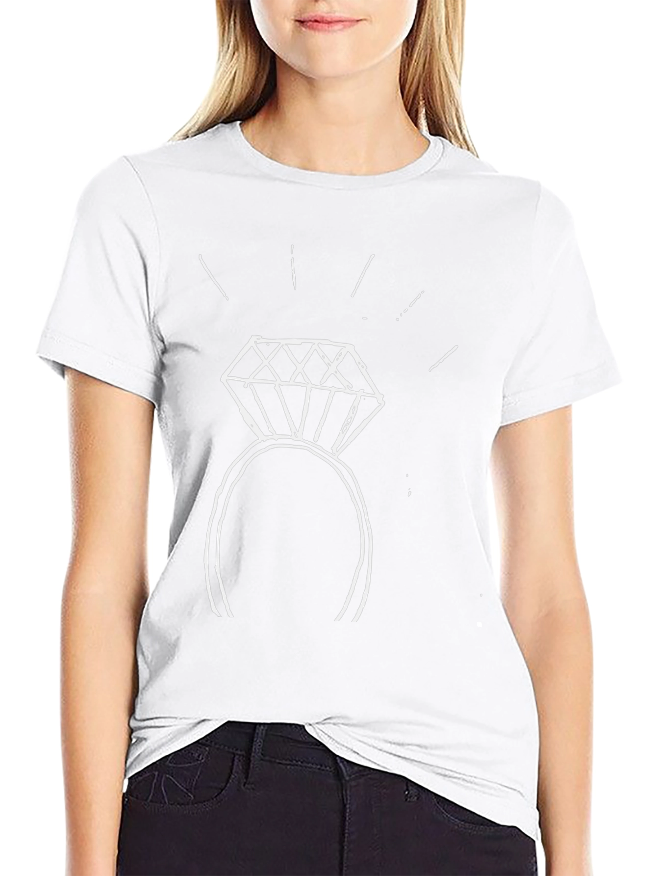 Diamond Ring Graphic Tee - Stylish Black T-Shirt
