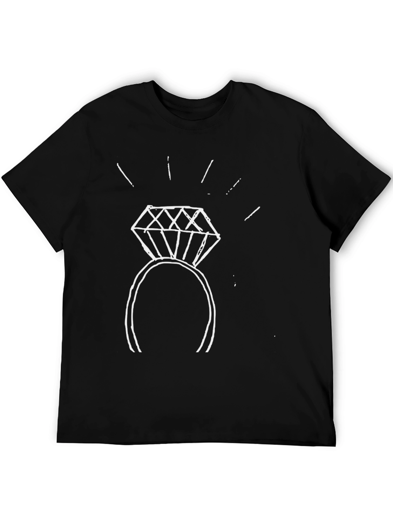 Diamond Ring Graphic Tee - Stylish Black T-Shirt