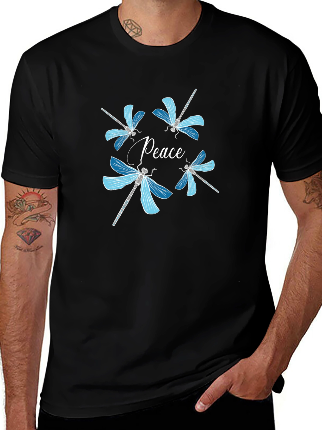 Peace Dragonfly Graphic T-Shirt