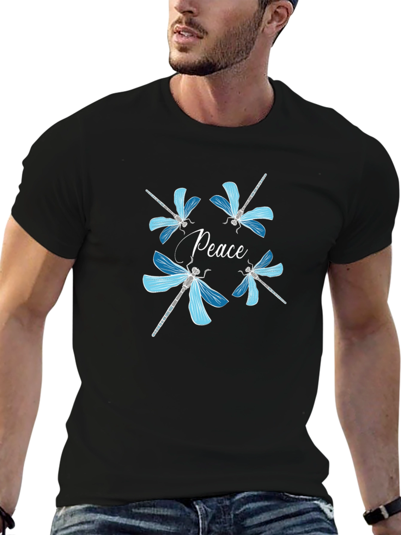 Peace Dragonfly Graphic T-Shirt