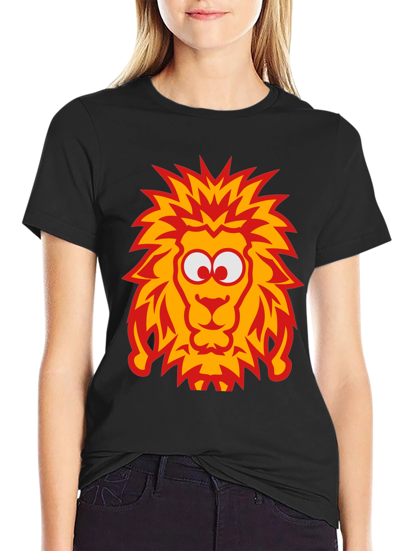 Lion Graphic Tee - Bold Cartoon Design