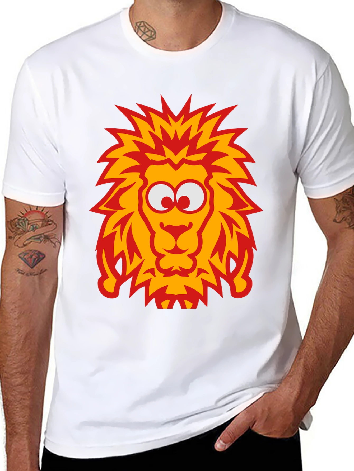 Lion Graphic Tee - Bold Cartoon Design