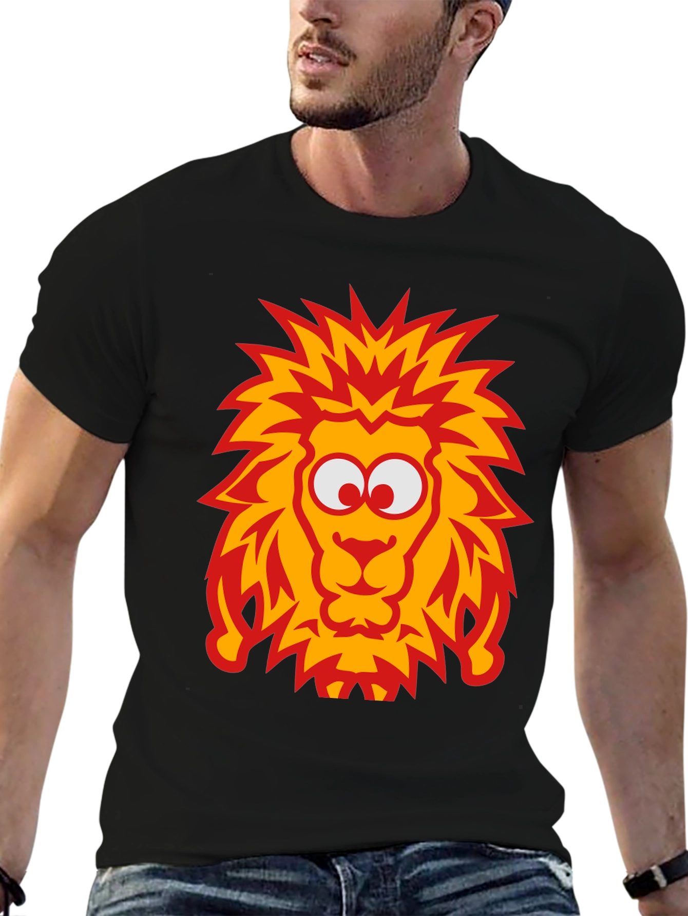 Lion Graphic Tee - Bold Cartoon Design