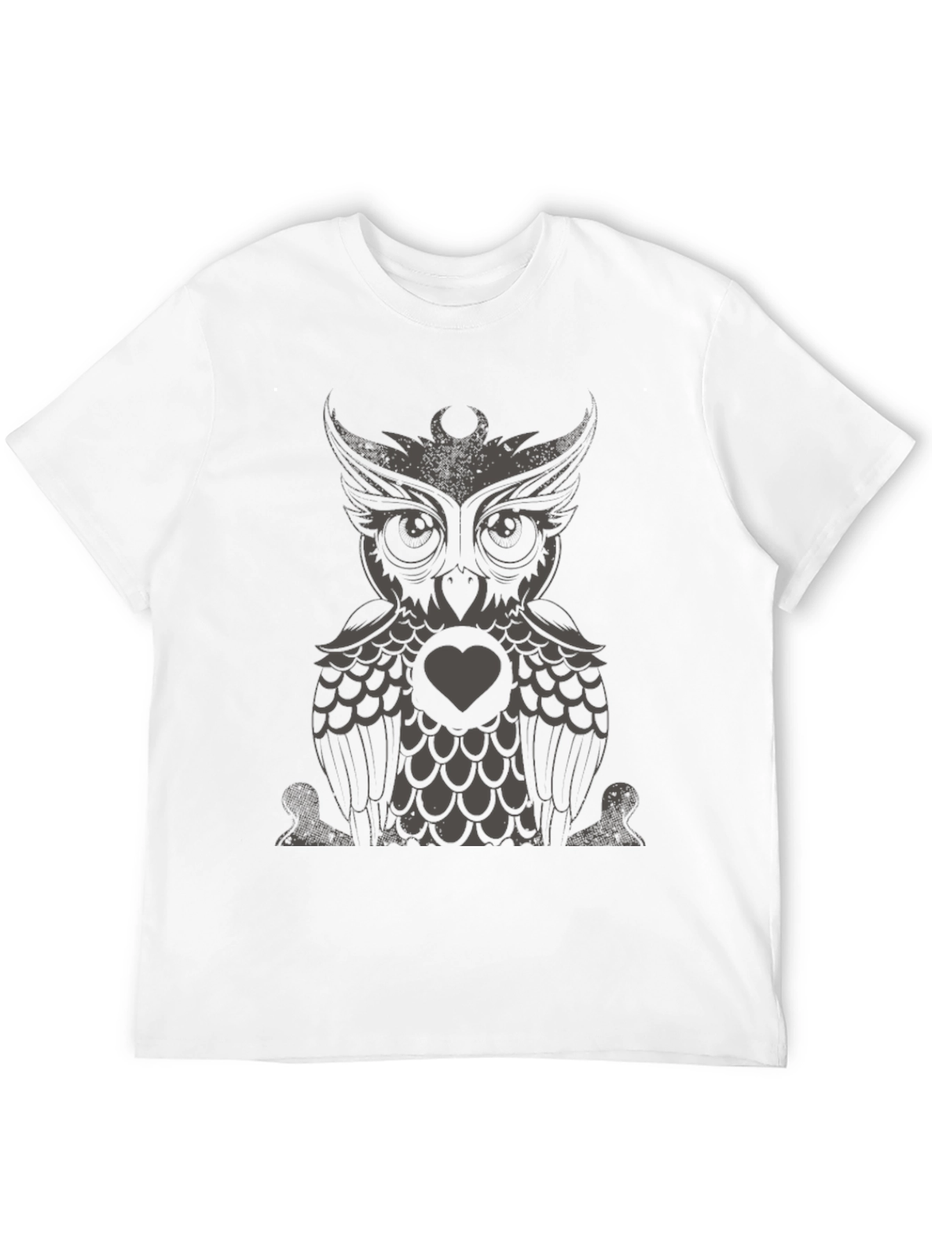 Owl Heart Graphic Tee - Mens Black T-Shirt