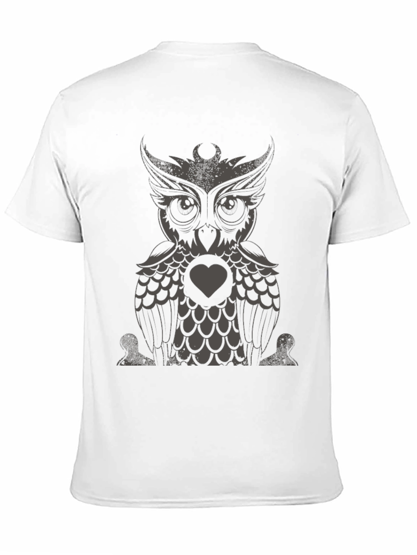 Owl Heart Graphic Tee - Mens Black T-Shirt