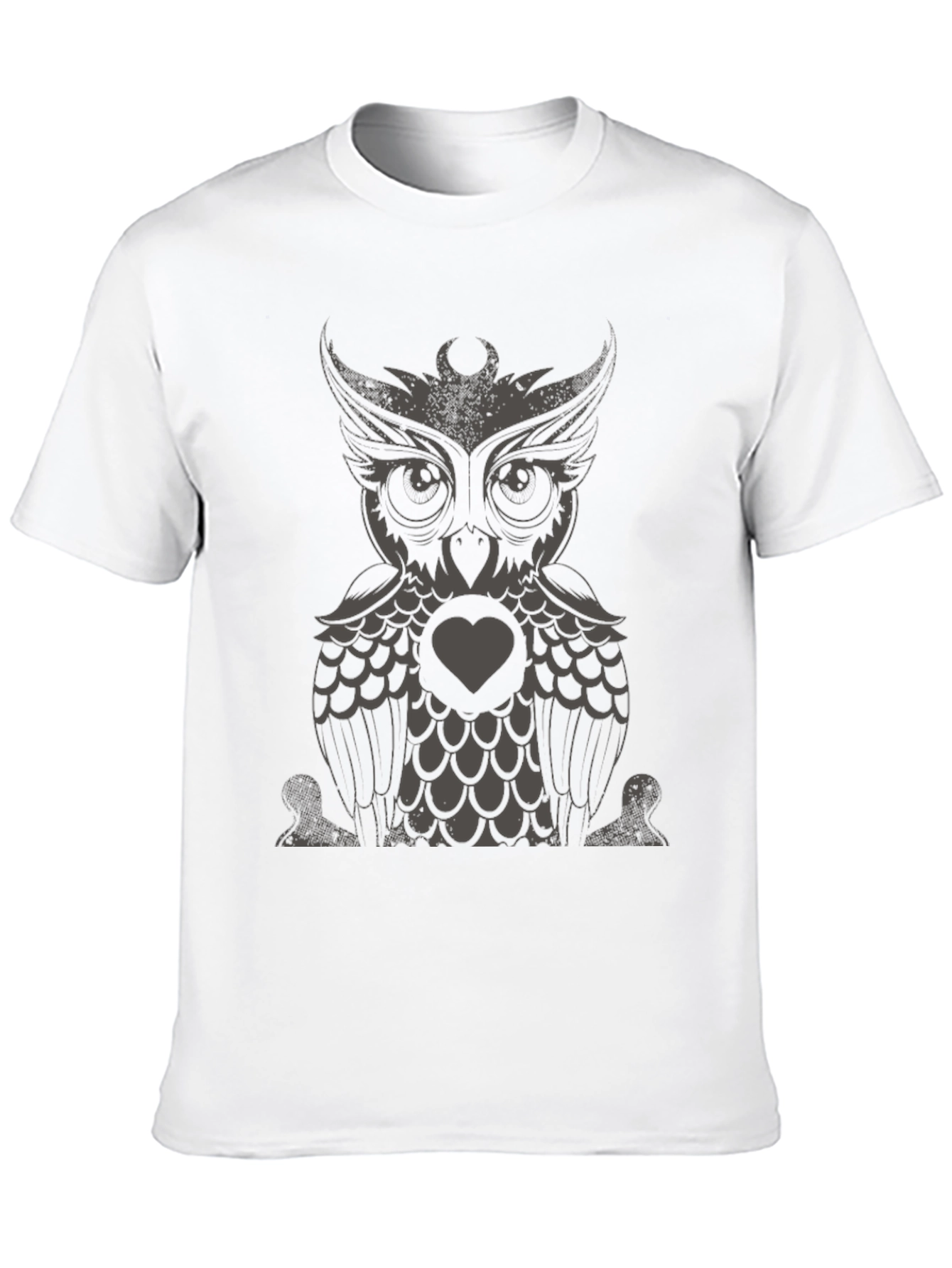 Owl Heart Graphic Tee - Mens Black T-Shirt