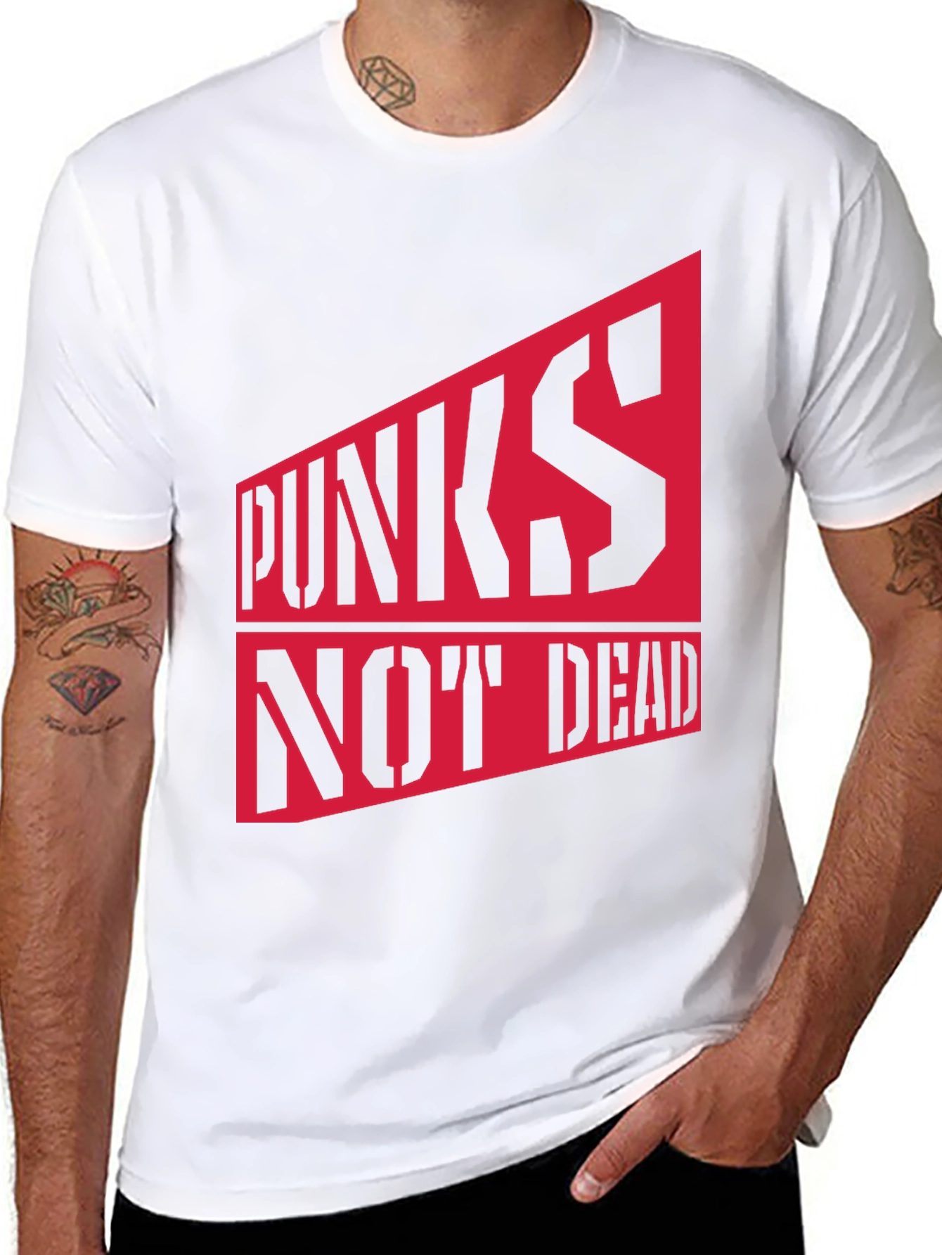 Punks Not Dead Graphic Tee - Bold Statement Shirt