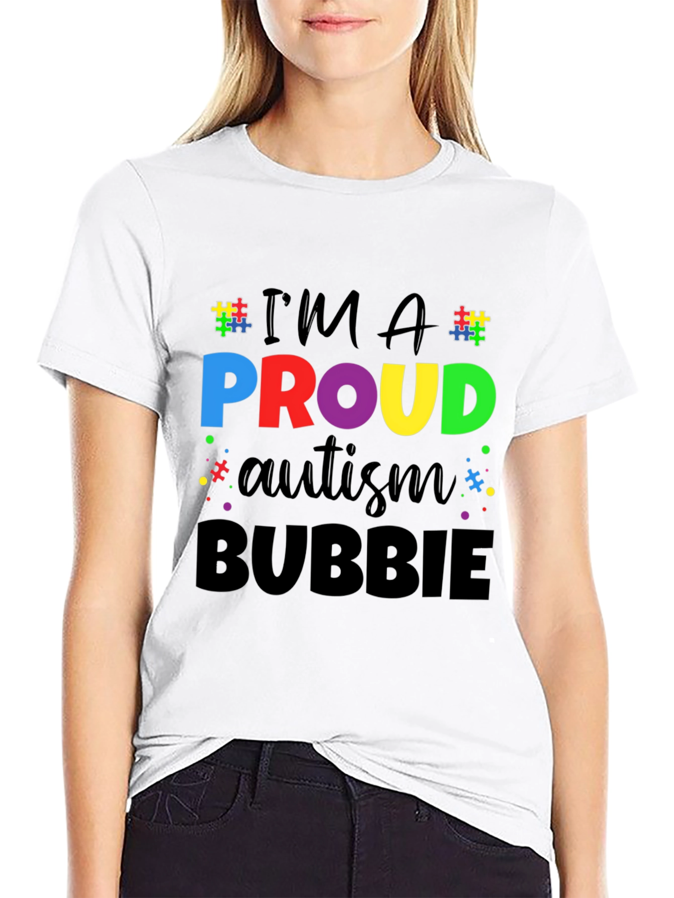 Proud Autism Bubbie Graphic T-Shirt