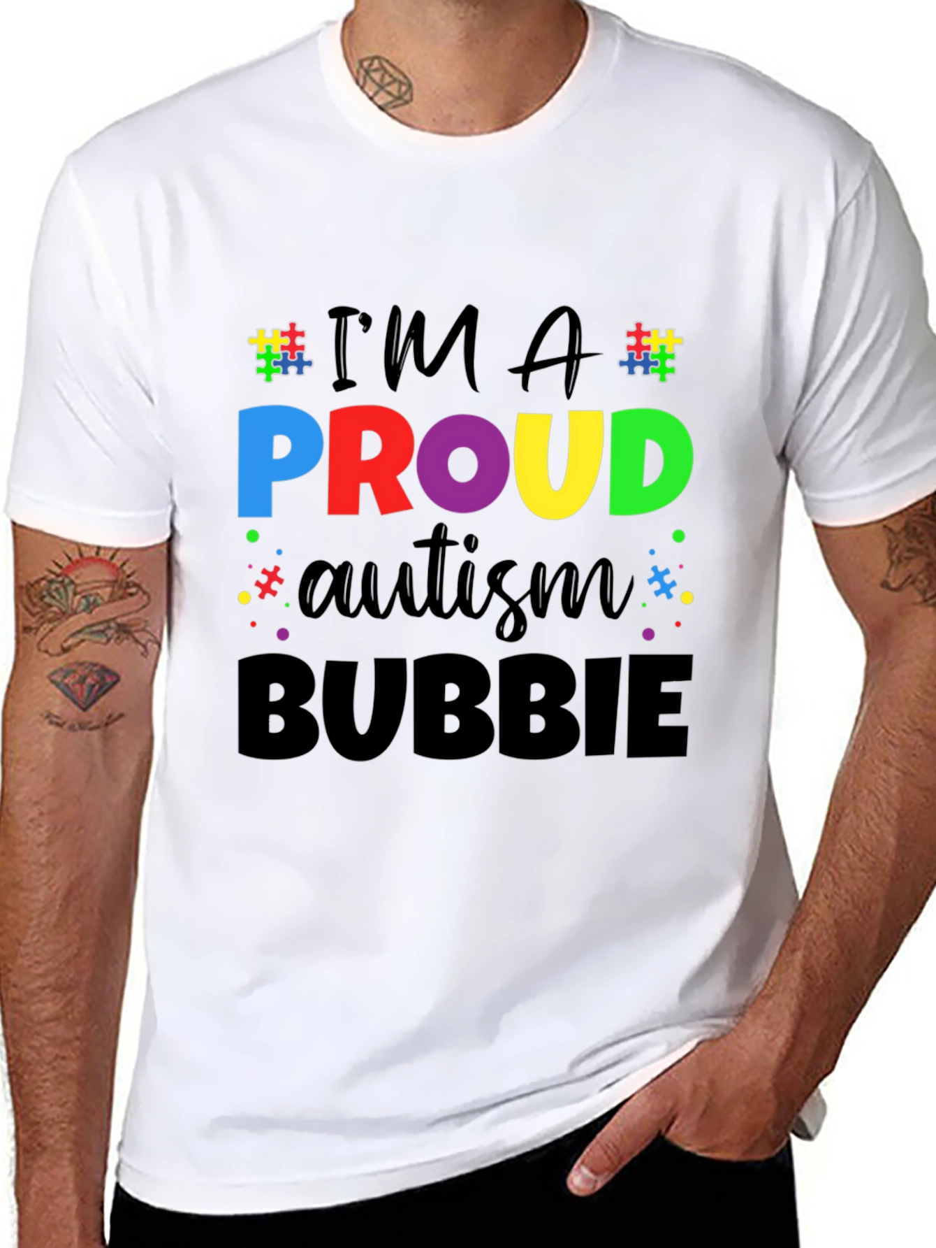 Proud Autism Bubbie Graphic T-Shirt