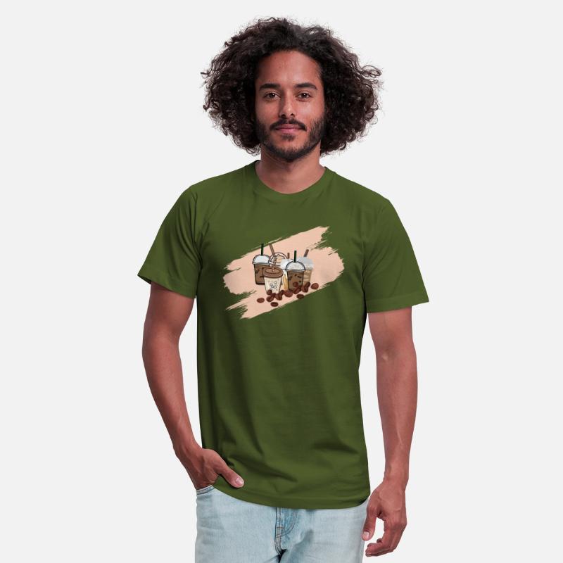 Iced coffee with beans