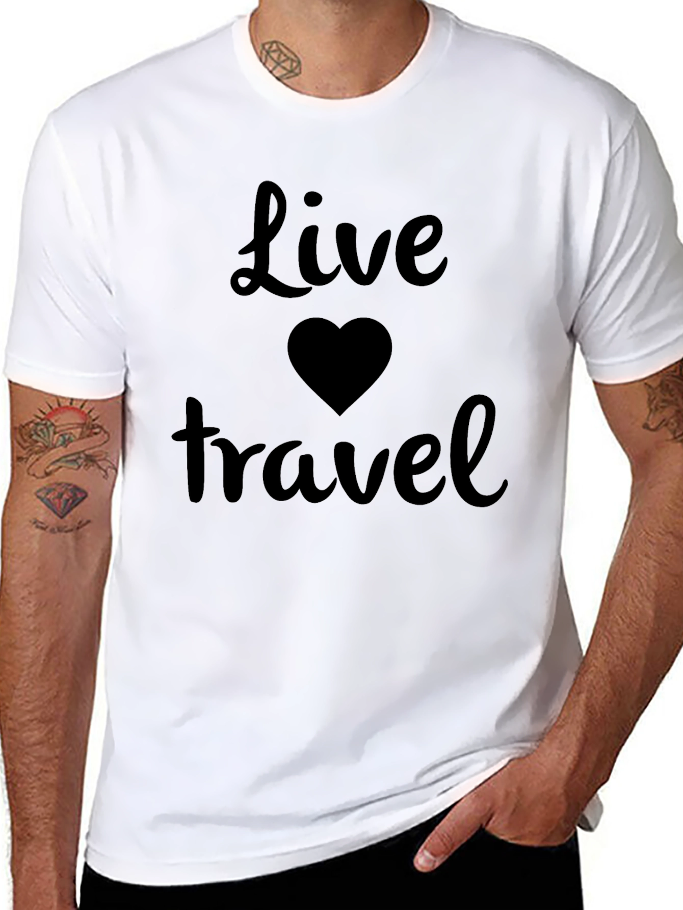 Live Love Travel Black Graphic T-Shirt