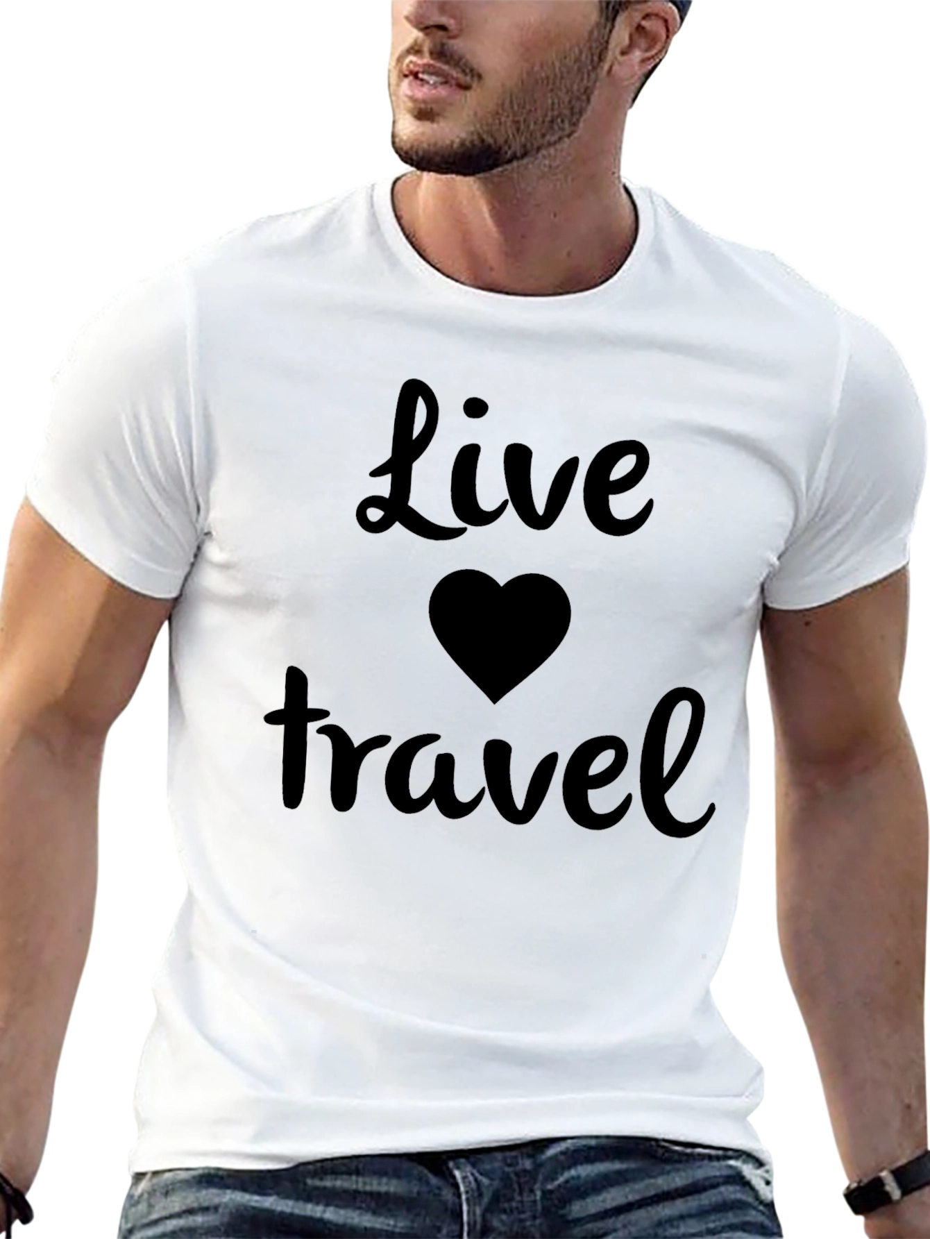 Live Love Travel Black Graphic T-Shirt