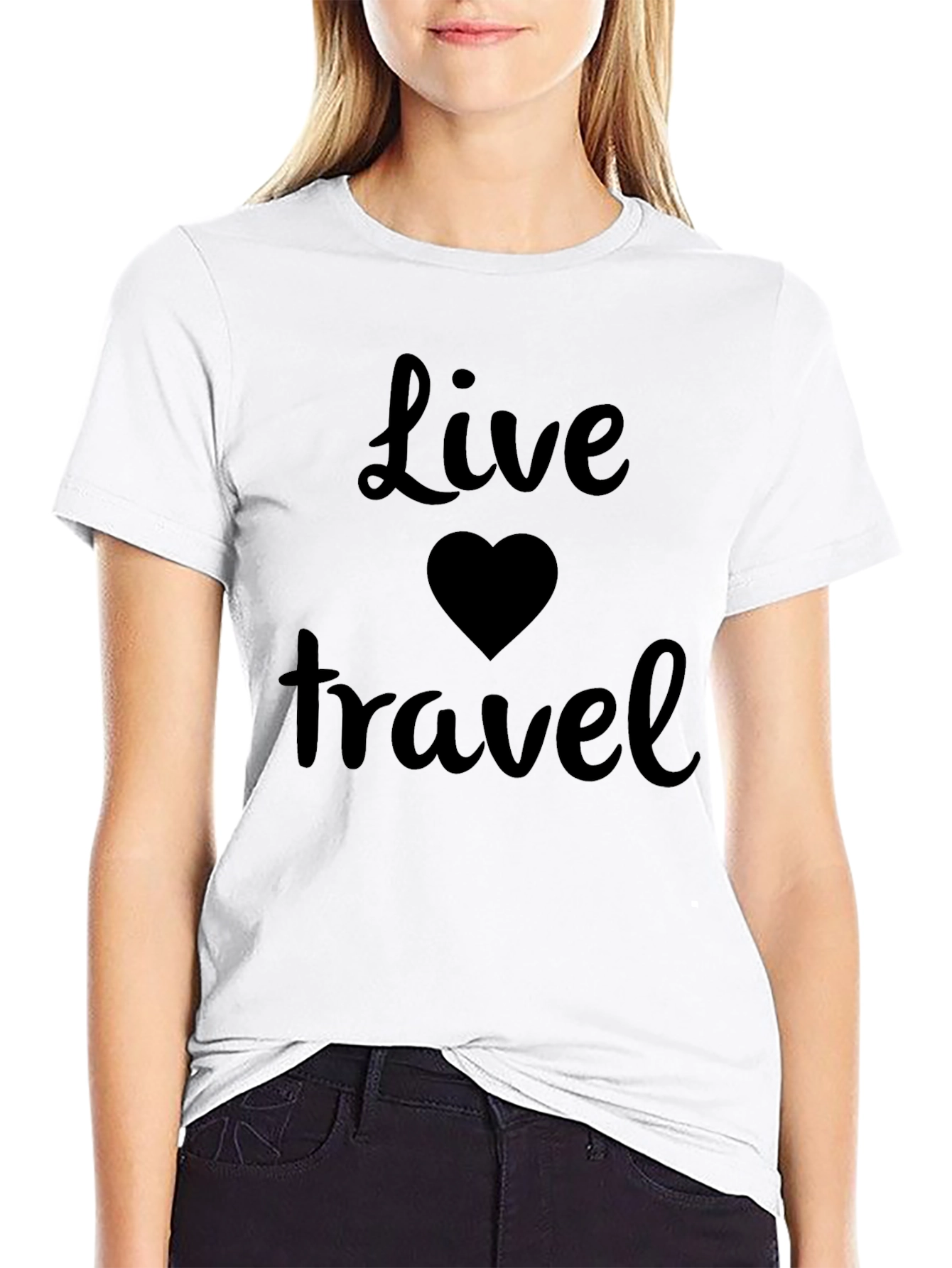 Live Love Travel Black Graphic T-Shirt