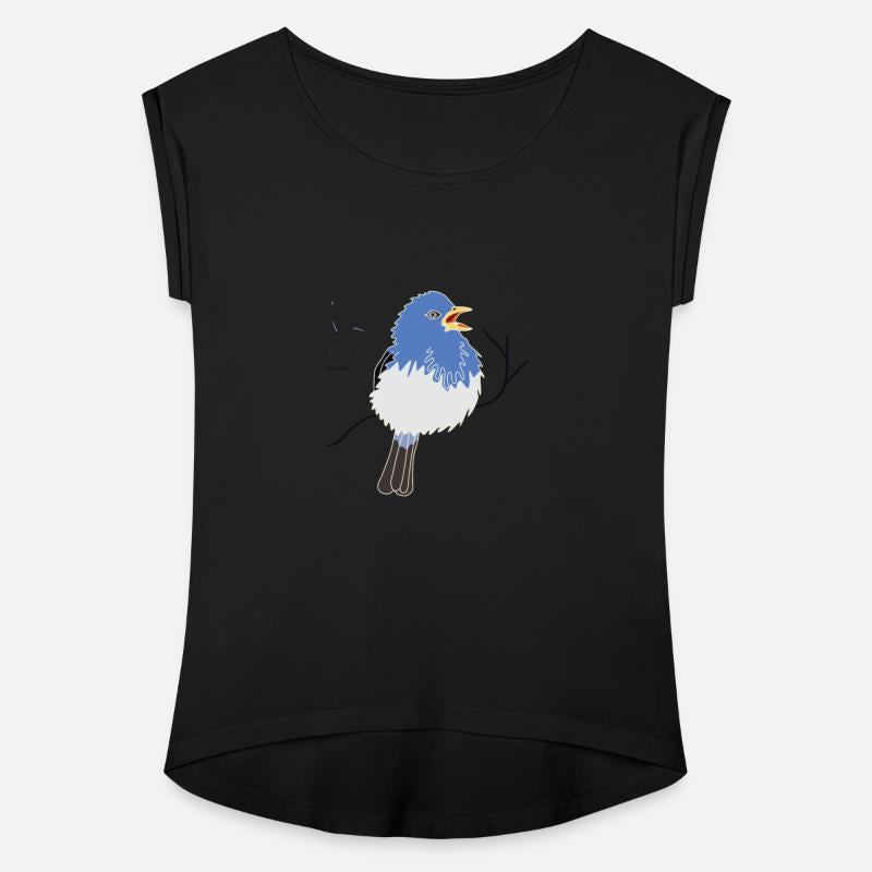 illustration of a blue finch perched on a branch