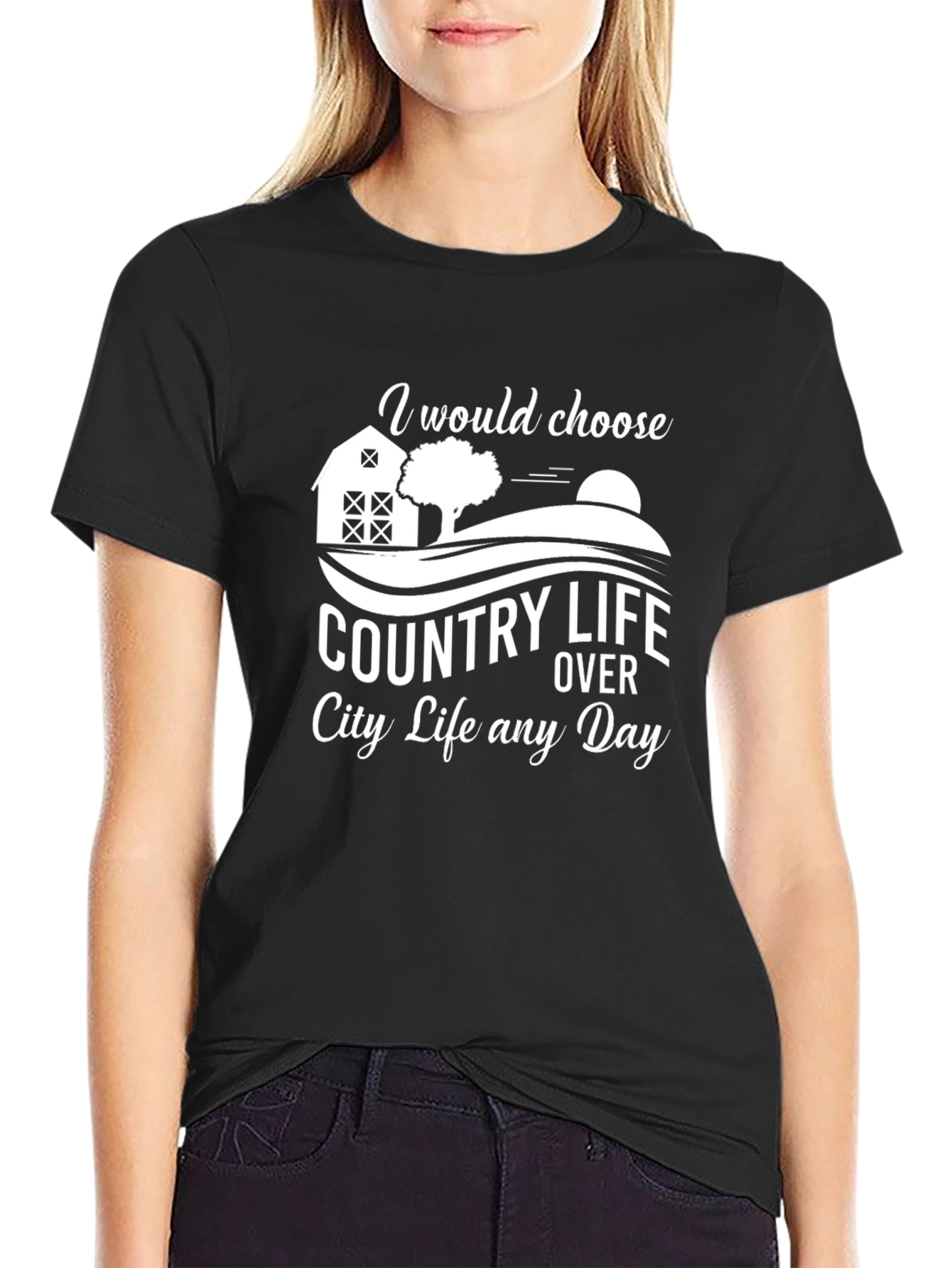 Country Life Black Graphic Tee